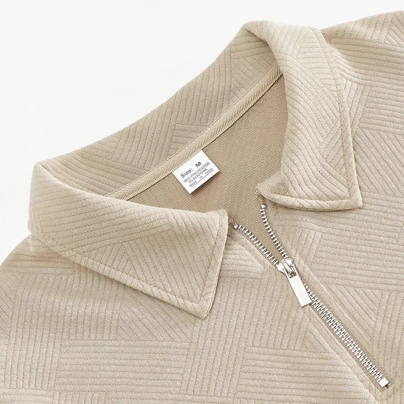 Half-zipper Sweater Men's Spring and Autumn 2024 New American Lapel Simple and Versatile Men's Long Sleeves