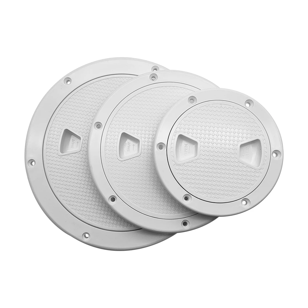 

АБС-пластик, белая круглая палубная пластина для осмотра доступа, крышка люка 4/6/8 дюймов, нескользящая палубная пластина для морской яхты RV