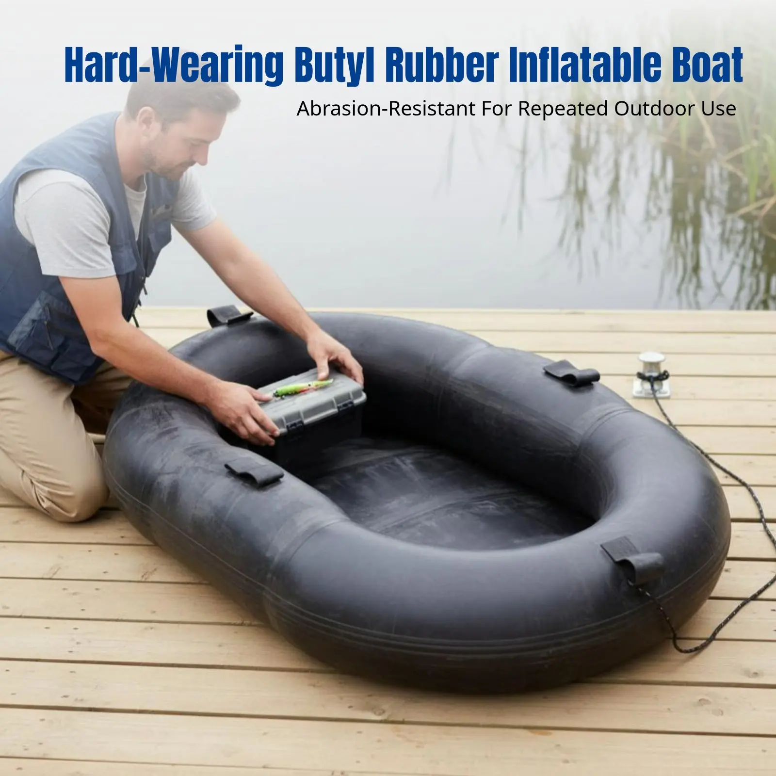 

Inflatable Boat, Sturdy PVC Kayak, Raft for Fishing, Water Activities, Random Model