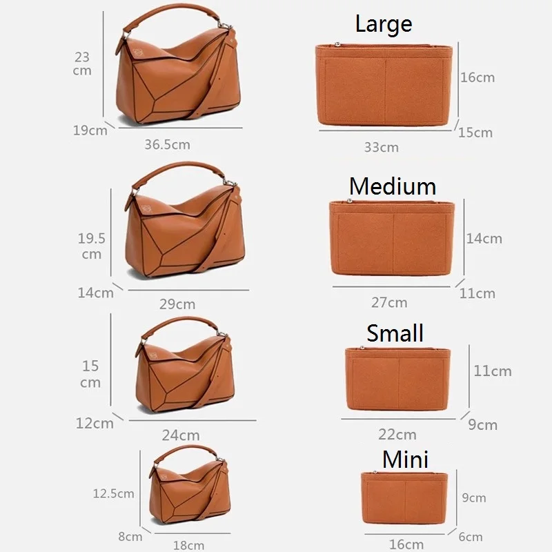 Women Felt Insert Bag For PUZZLE Geometry Makeup Organizer Handbag Tote Bag Storage Purse Divider