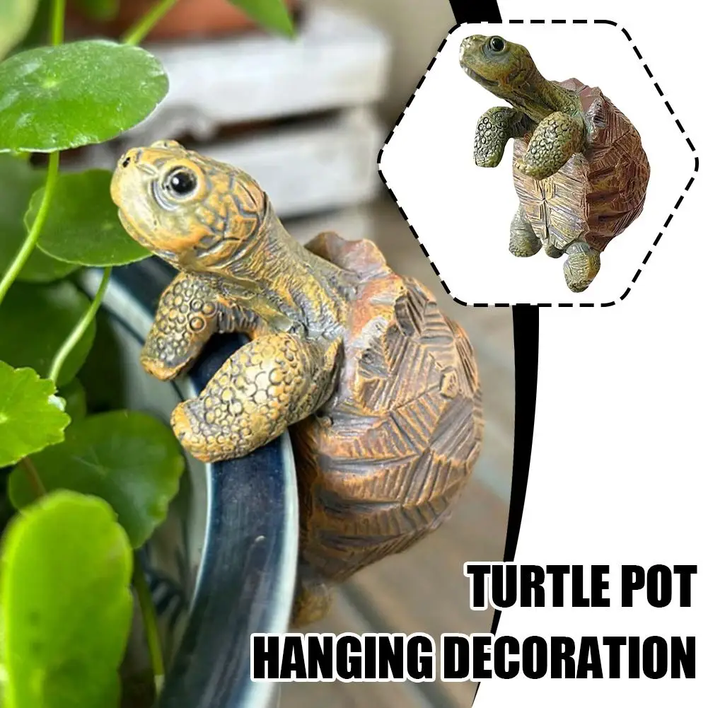 Tortoise Figure Plant Pot Hanger, Resin Hanging Turtle Statue Plant Decorations Cute Turtle Statue Figurines Planter Pot Hangers