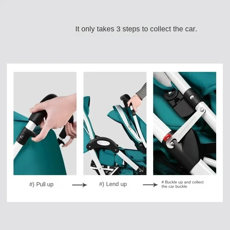 Poussette bébé jumeaux peut s'asseoir et s'allonger, pliable, légère, Double, à quatre roues, absorbant les chocs