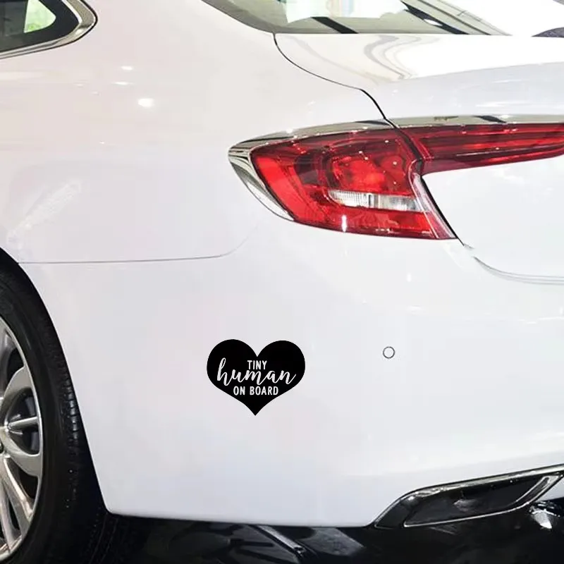 18*14 cm decorative vinyl warning sticker with baby heart design for car windows and bumpers