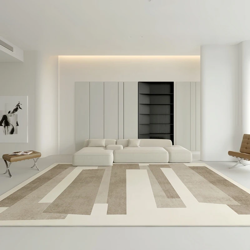 VIKAMA Cream Wind Living Room Carpet Bedroom Bed Side Carpet Sofa Tea Table Floor Mat Non Slip Easy Care Carpet Home Decoration