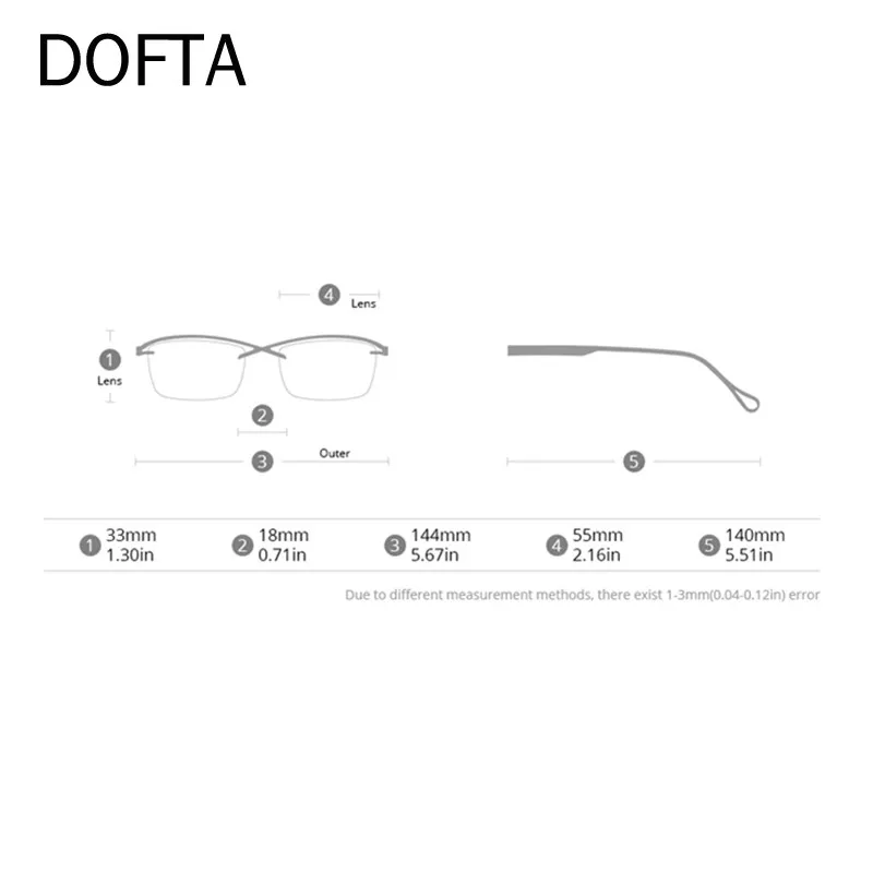 DOFTA  Semi Rimless Square Prescription Eyeglasses Frame Titanium Glasses Frame Men  New WomenHalf Optical Frame Eyewear 5990