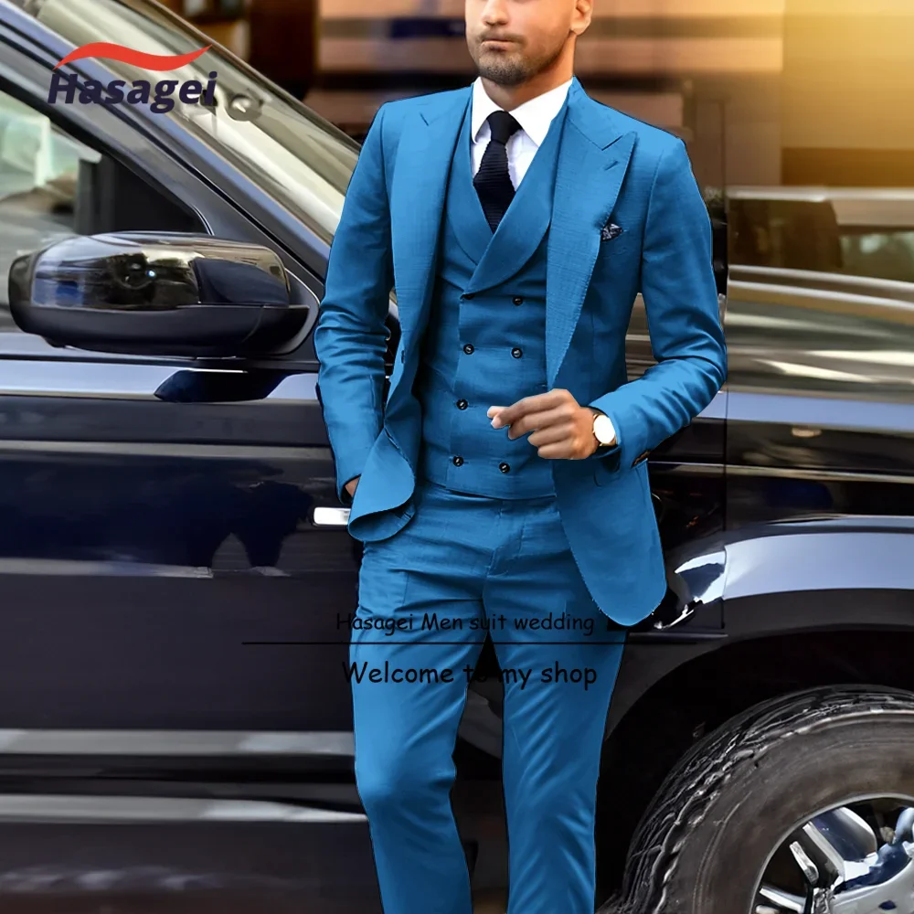 Vestuário formal masculino de negócios, sking noivo, roupa elegante, terno casamento, moda, 3 peças