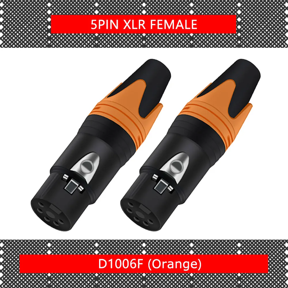 10 stks/partij 5 Pin XLR Connector Mannelijke/Vrouwelijke Jack Plug Vernikkeld 5 Pole Microfoon Jack MIC Kabel Terminal Audio connector - afbeelding 1
