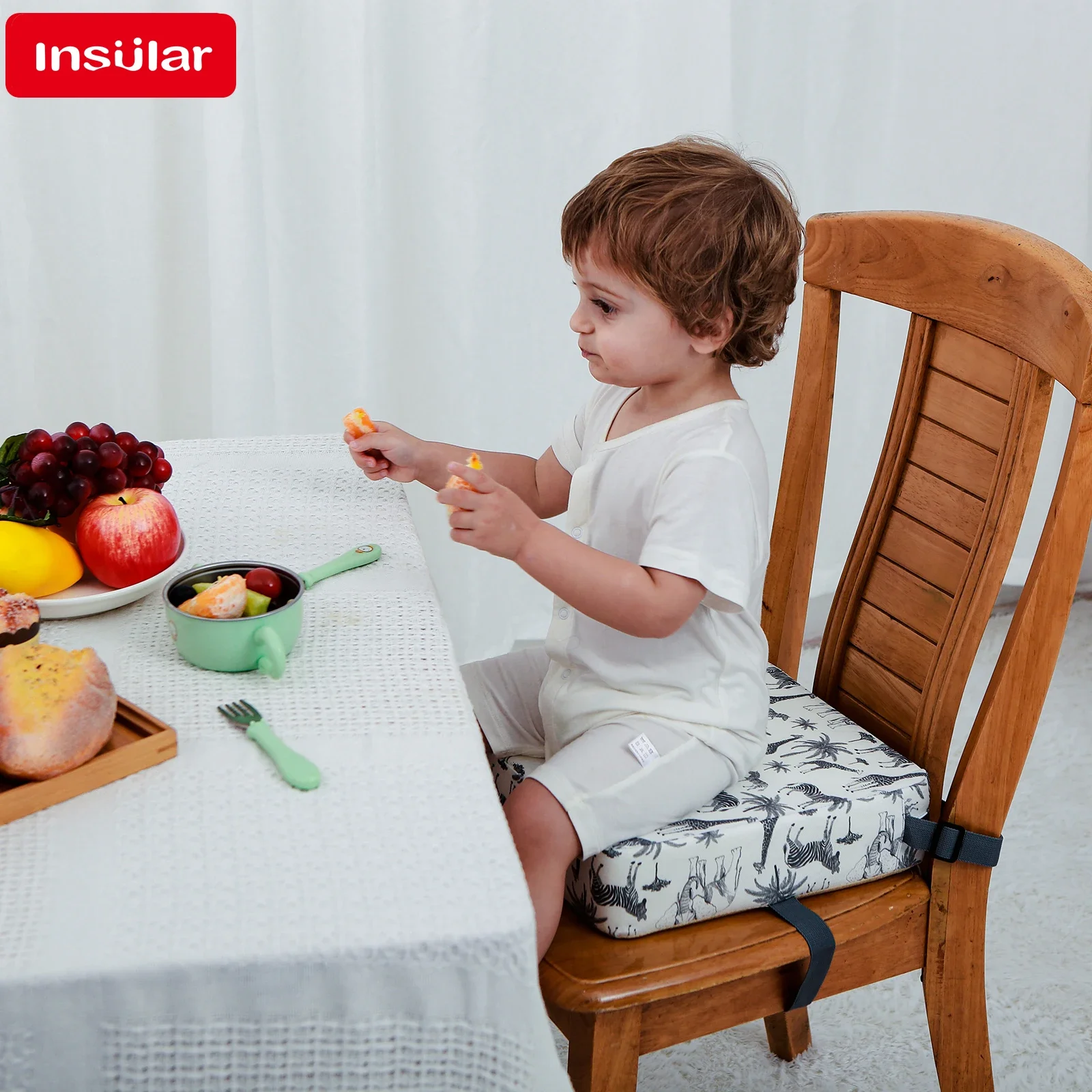 Bantal duduk anak, bantalan kursi tinggi dipertinggi dengan keselamatan bayi yang dapat disesuaikan