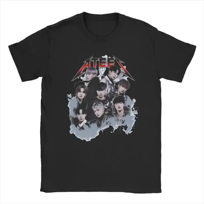 ATEEZ 80's Rock Men T Shirt Fashion  Round Neck