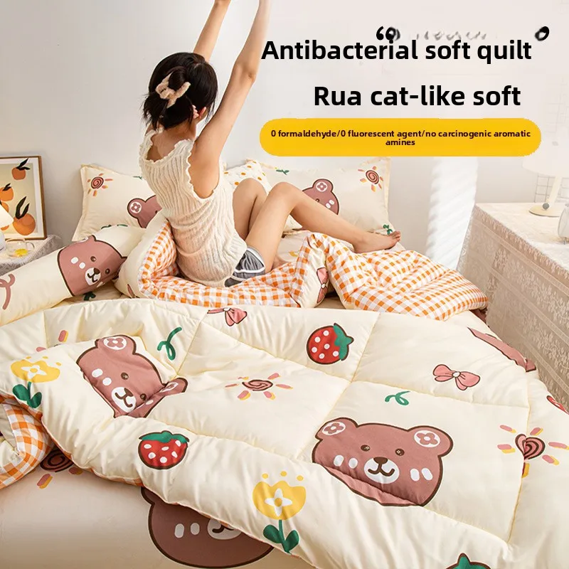 Thick Warm Quilt Student Dorm Single Bedding All Seasons Comforter Winter Quilt Thickened To Keep Warm Winter Thick Quilt