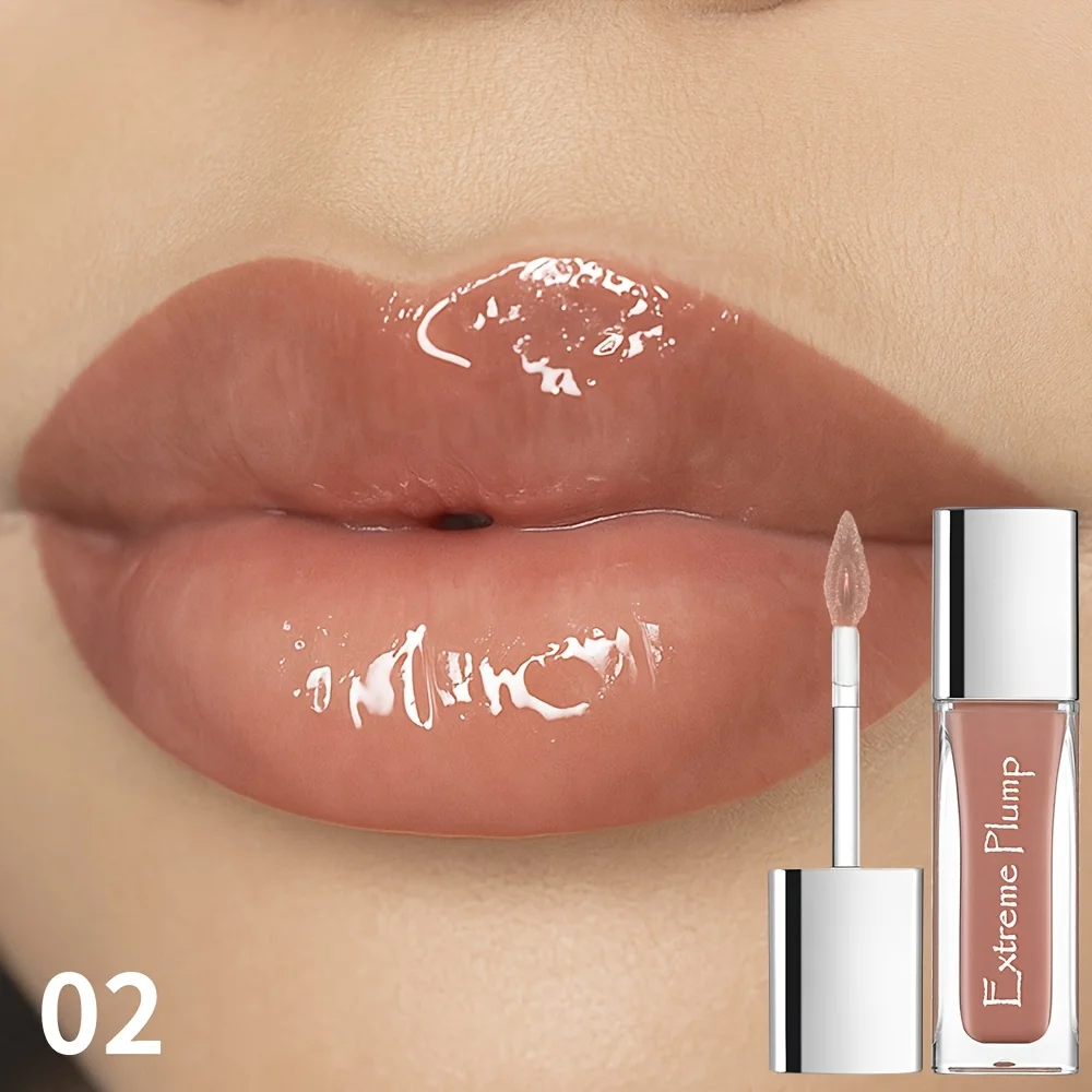 Brilho labial brilhante com brilho de água, cor labial hidratante de longa duração à prova d'água, presente de feriado perfeito para mulheres