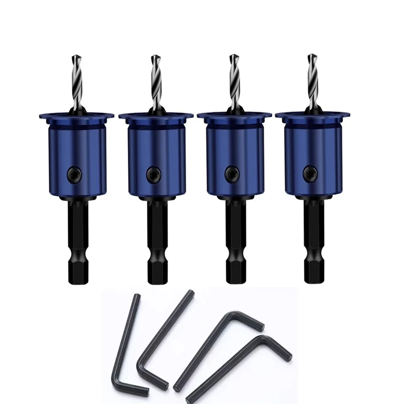 

ABSS-8Mm Shank Countersunk Drill Bit Alloy Core Limiter Countersink Drill Router Bit Woodworking Drilling Pilot Hole