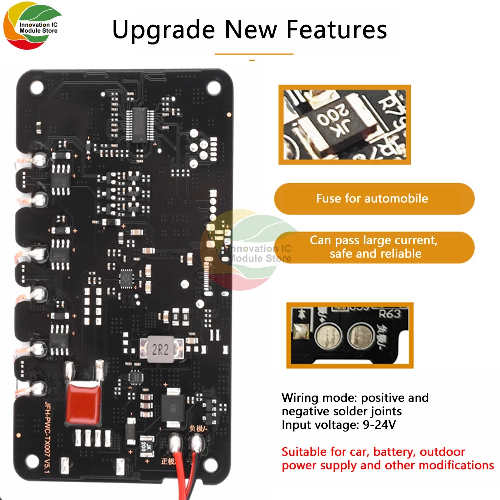 18W High-power Wireless Charger Module Type-C Interface DC12V 24V Fast Charger Charging Transmitter Circuit Board Coil Receiver