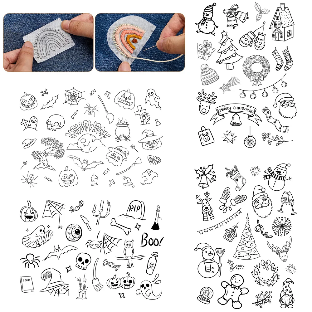 Lychee Life Christmas Embroidery Paper Embroidery Stabilizer Sewing DIY Handmade Embroidery Handicraft Accessories