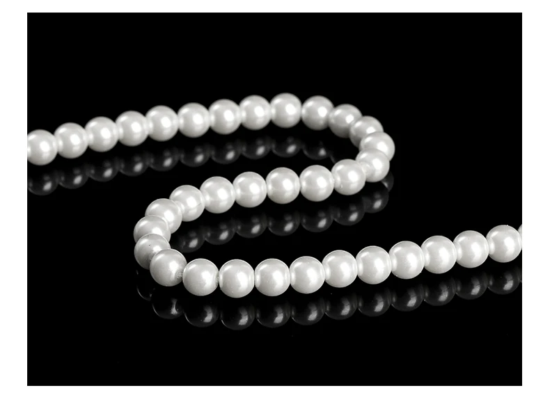 7A Hochwertige Glas-Imitationsperlen-Muschelperle, runde lose Zwischenperle für DIY-Armbänder, Ohrringe, Halsketten und Schmuckherstellung. – Detail 8