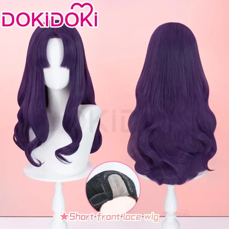 IN STOCK Katsuragii Misato Front Lace Wig Anime EVA Cosplay DokiDoki Women Long Hair Katsuragii Ponytail Cosplay Neclace Hat