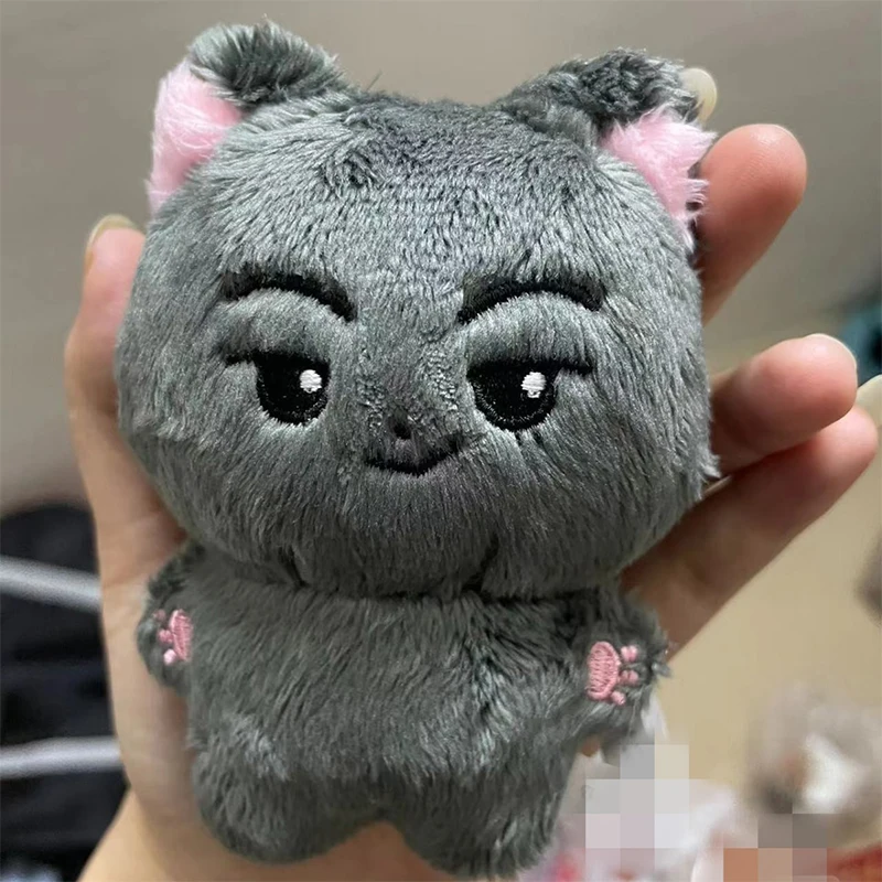 New Kpop Jay Keychain Pendant Cartoon Cat Plush Doll Toys Bag Decor Soft Cotton Kawaii Keychain Pendant For Child Girls Gifts