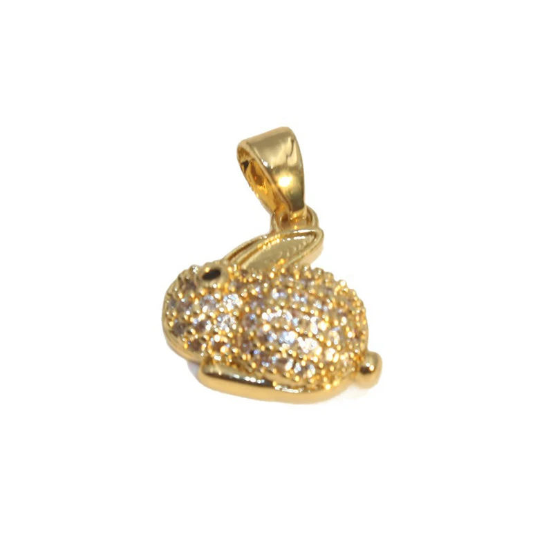 10pcs/lot Jewelry accessories Copper Diomand Rabbit Shaped  For Charms Bracelet Necklace  Pendant