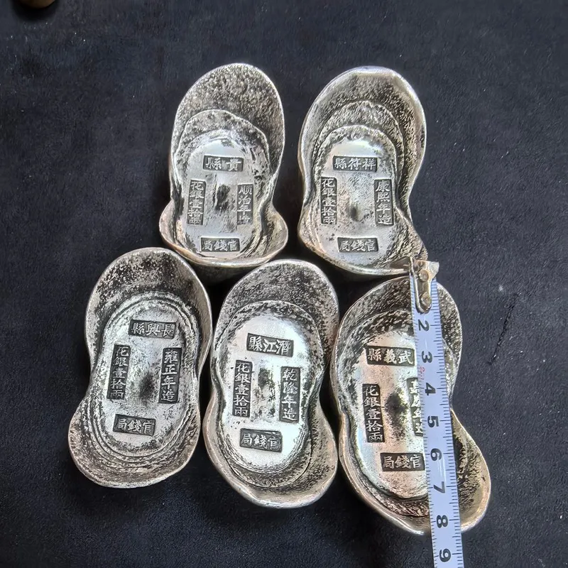 ingots  two   Five Emperors of the Qing Dynasty honeycomb   silver yuanbao collectible ornaments