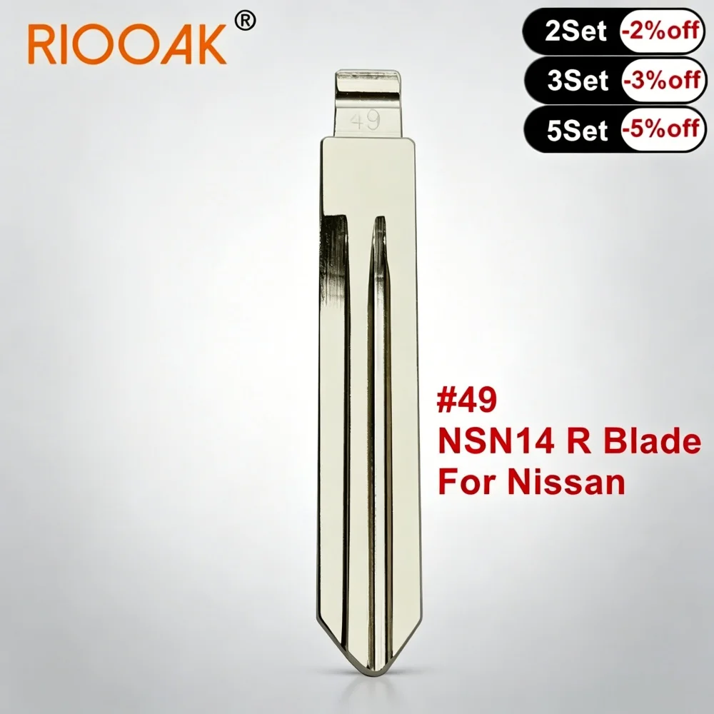 10Pcs/Lot #49 NSN14 Right Metal Uncut Flip Key Blank Replacement Key Blade Compatible With KD VVDI Key Cutting Machine For Nissa