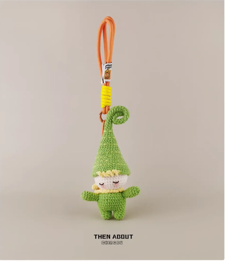 Tree elf doll hand crocheted doll finished bag pendant bag pendant Keychain gift.