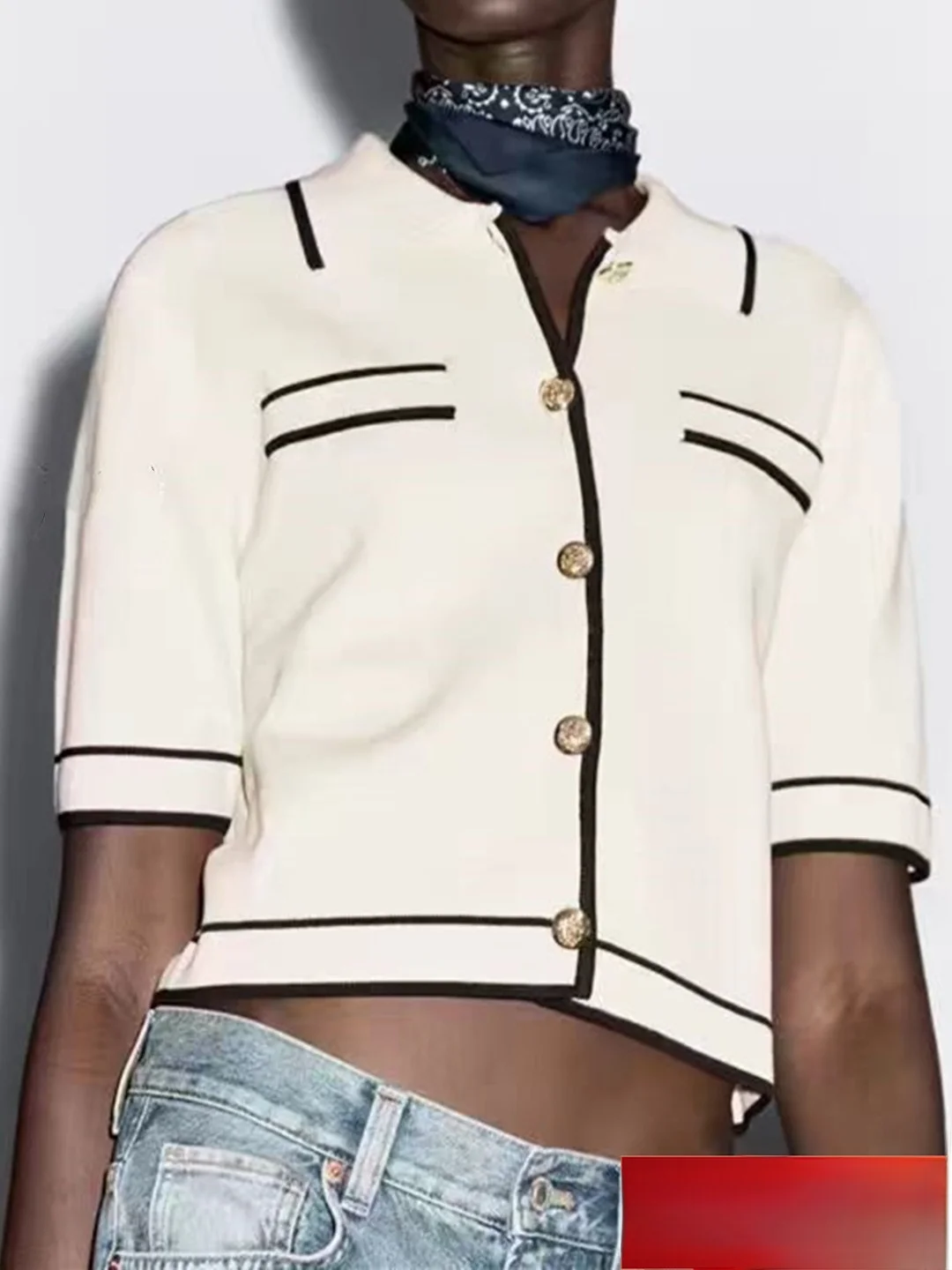 

Early Autumn 2025 MD Women's Pure Cotton Ne ort Sve Knitted Open Cardigan Ele Ladylike Sle Commute Simple Fit