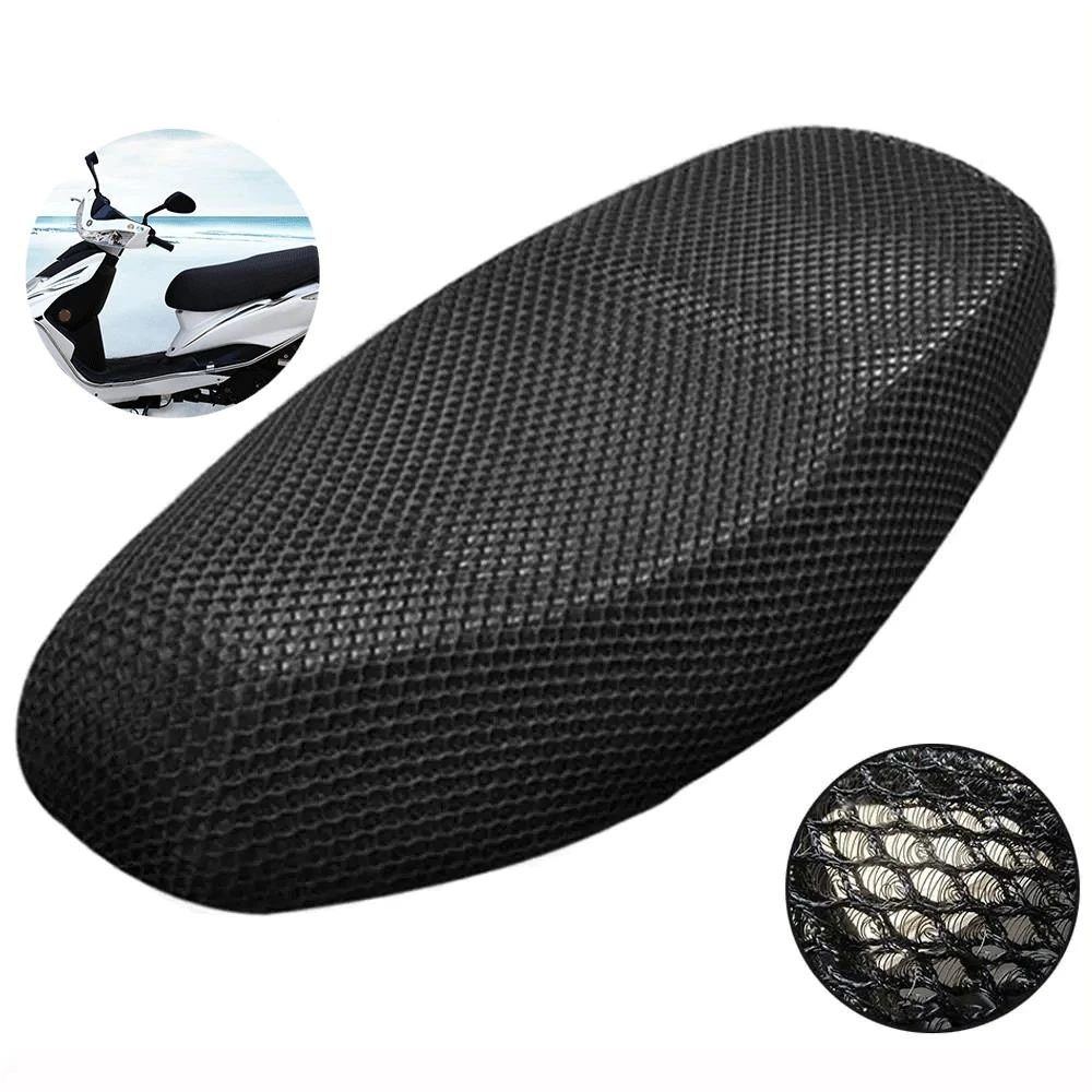 Motorcycle Seat Cushions Motorcycle Sun 3D Black Protection Heat Insulation Seat Net Breathable Motorcycle Accessories