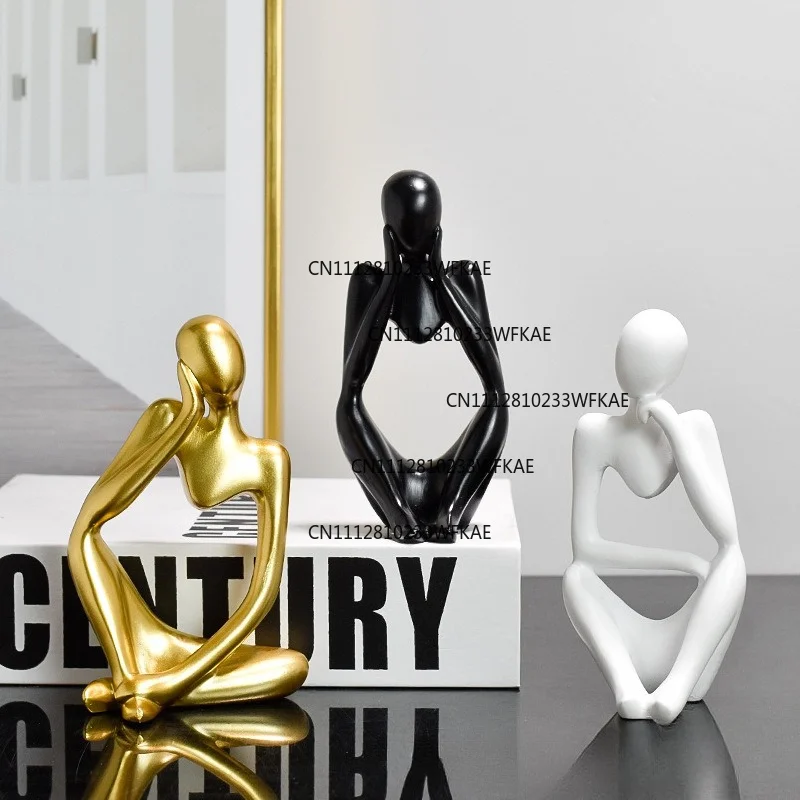 Light luxury creative mini think left and right resin handicrafts home living room entrance decoration desktop ornament