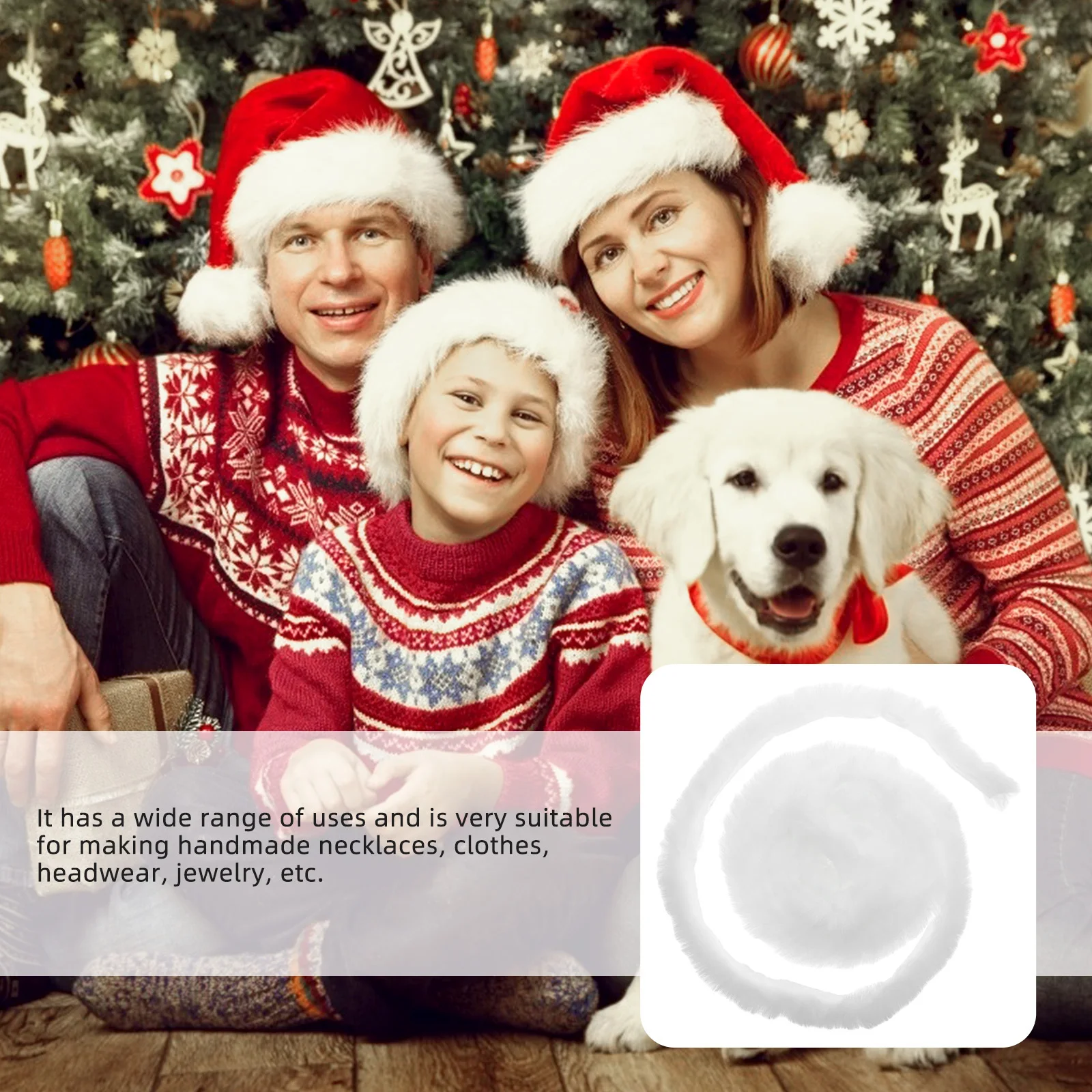 الأبيض فو الشريط تقليم 3 عطلة طويلة الديكور شجرة عيد الميلاد تقليم DIY الحرفية لفة محاكاة الشريط لعيد الميلاد