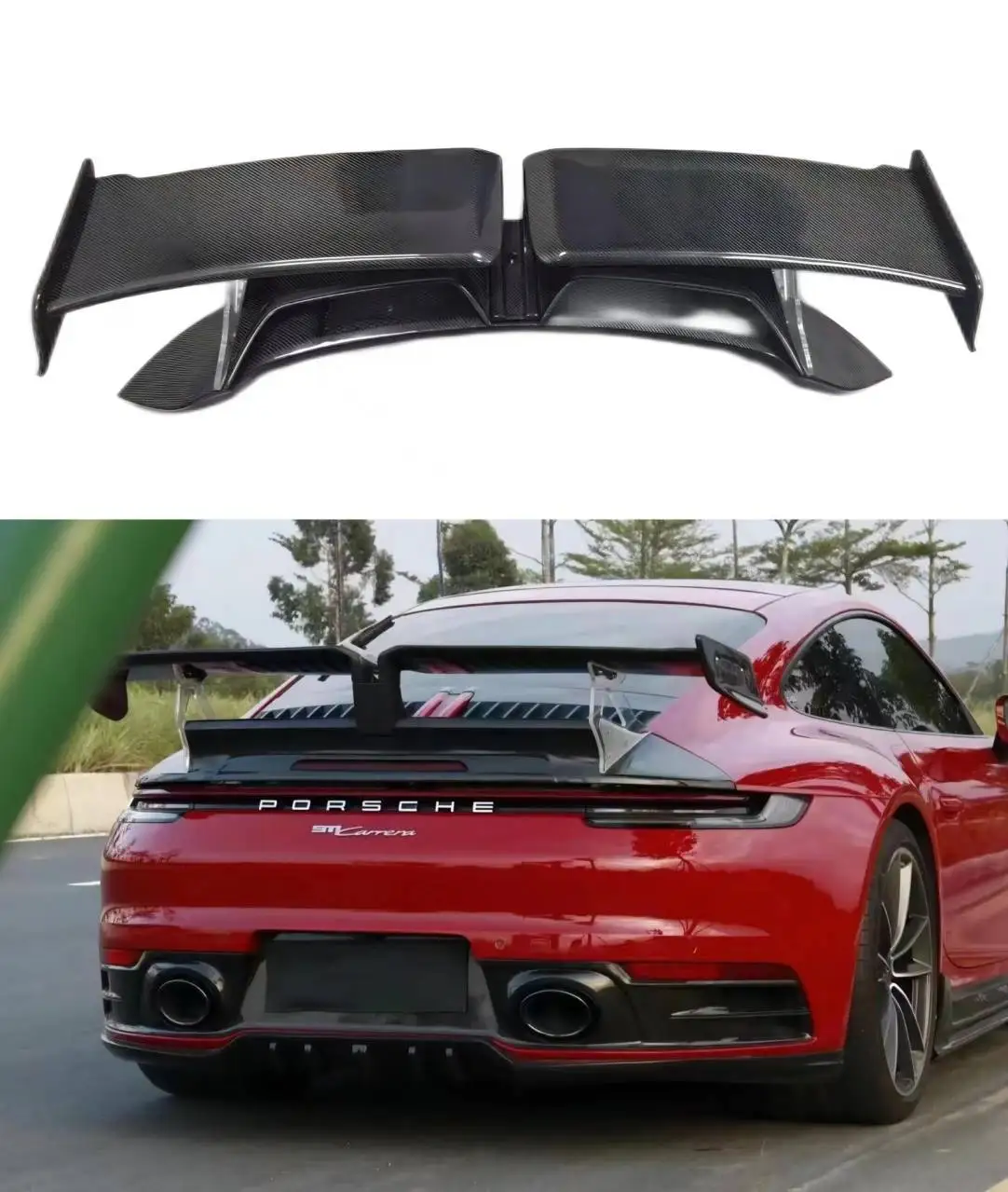 

New 911 Carbon Fiber FRP Rear Trunk Lip Wing Spoiler Car Styling Body Kit For Porsche 911 992 TechArt Style 2019 2020 2021 2022