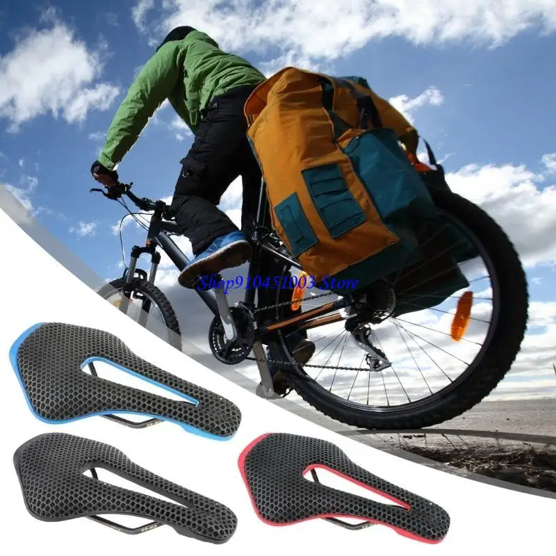 

77HC Print Bicycles Saddles Breathable Bike Seats Cushion for Men Women Cycling