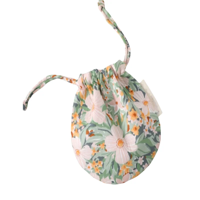 Cute Mini Drawstring Makeup Lipstick Bag Small Cloth Travel Underwear Socks Packaging Bag Floral Feel-good Portable Storage Bag