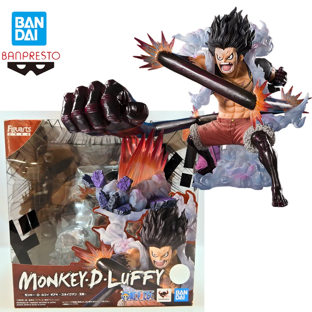 Figura de acción original y genuina de BANDAI Figuarts Zero One Piece Monkey D. Luffy Gear 4 Snake Man, modelo de juguete, regalos.