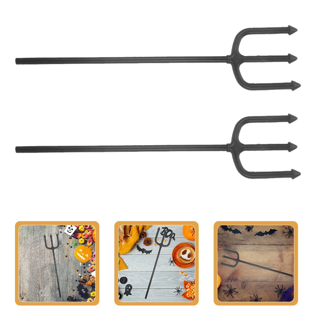 2 pçs passo garfo prop halloween demônio ornamento forte estável diabo garfo para festival masquerade decorativo fontes de festa