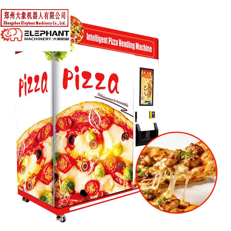 Customized Popular 55 Inch Touch Screen Xy Axis Commercial Fast Meal Fresh Food Hot Pizza Vending Machine