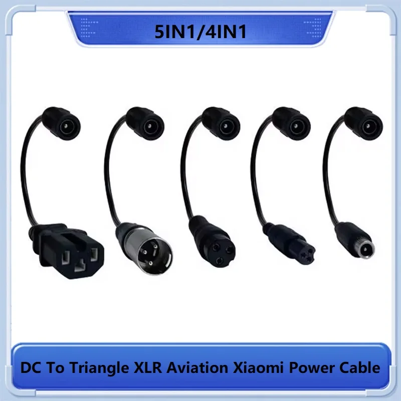 DC Plug Conversion Cable 5.5mm DC to XLR Aviation 8mm Connector Power Cable Adapter Universal Car Battery Charger Conversion
