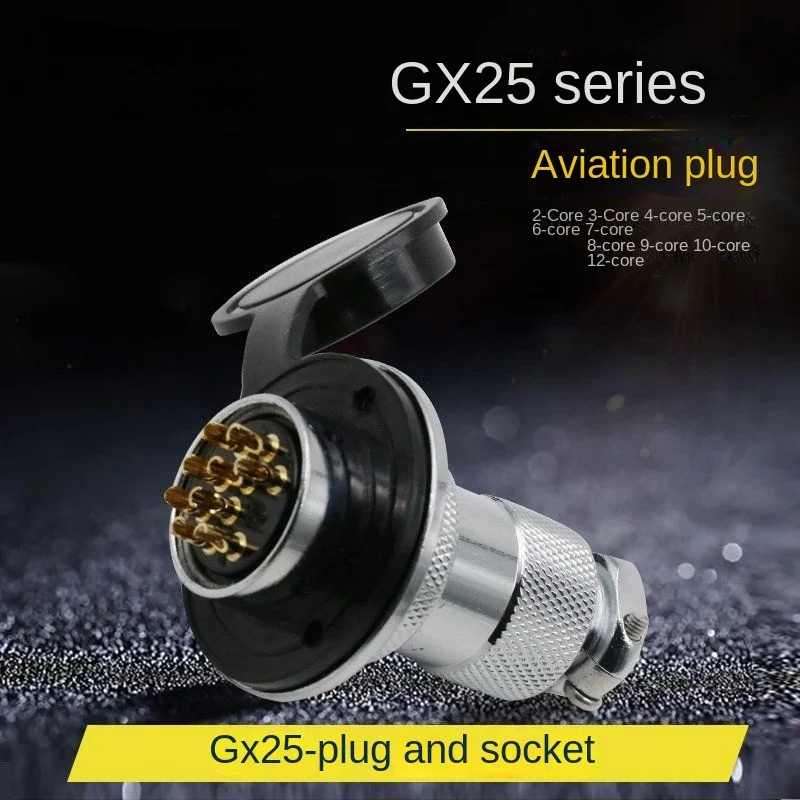 Aviation plug and socket GX25, 2-core, 3-core, 4-core, 5-core, 6-core, 7-core, 8-core, 9-core, 10-core, 12-core, 25M DF25