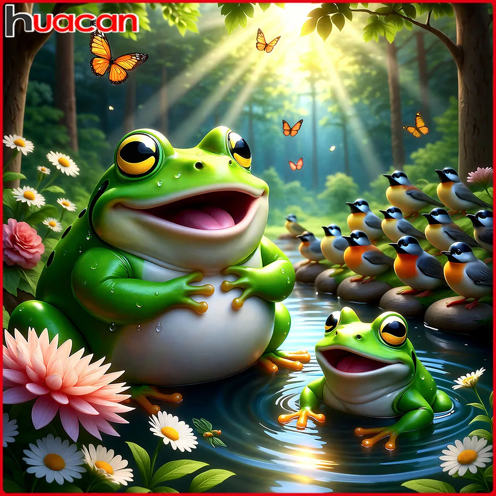 

Huacan Diamond Painting Frog Bird Diamond Embroidery Animal landsacape New 2025 Handmade Gift