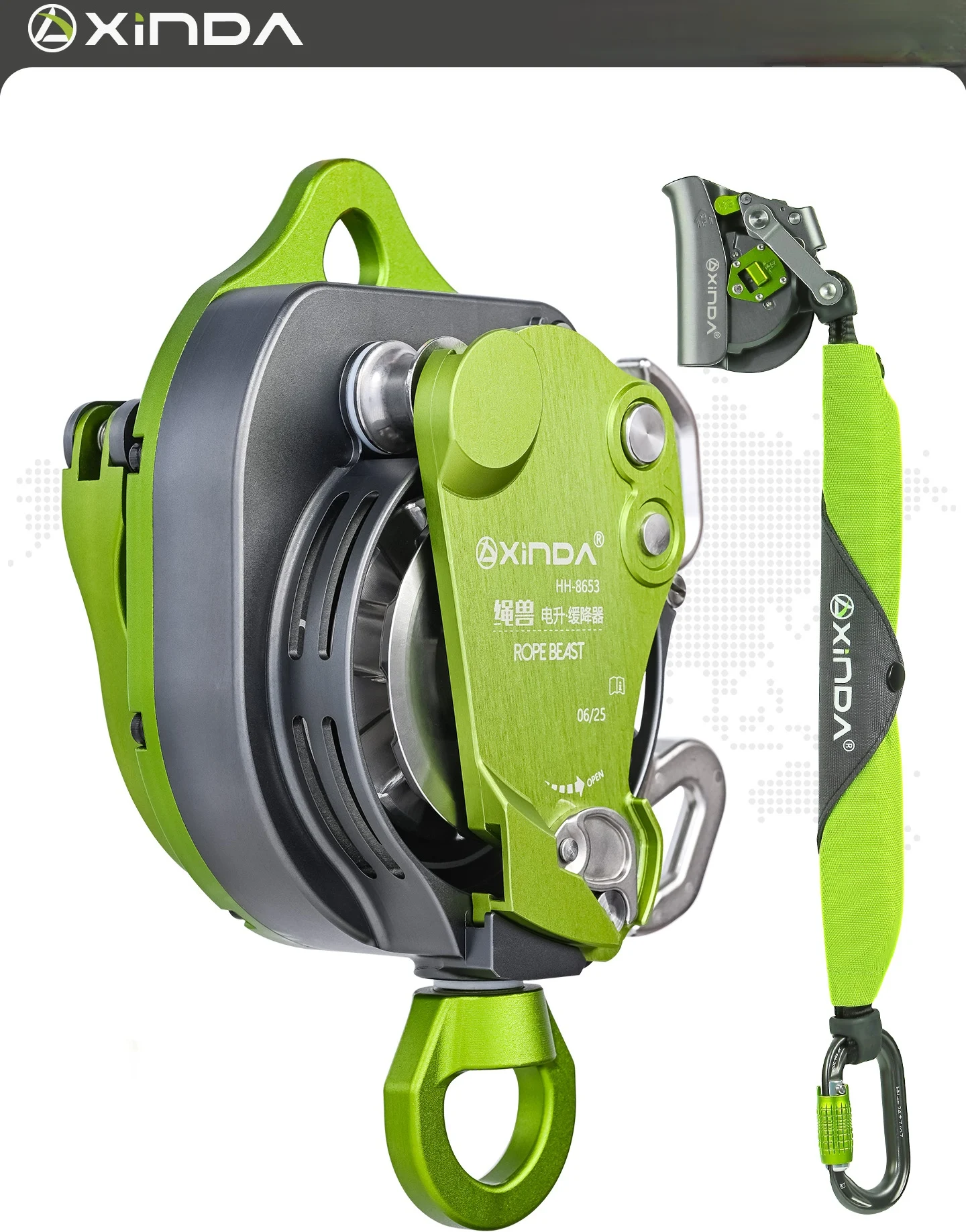 Xinda Electric Ascender Kit Aerial Work Equipment Slow Descender Rapid Descent Rope Climbing Machine Fall Protection Equipment