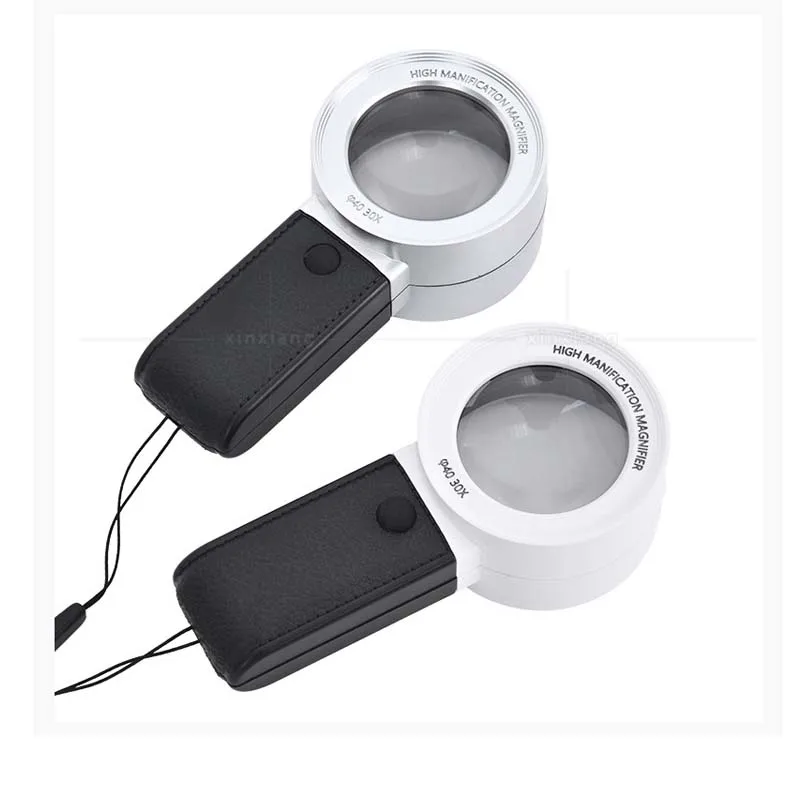 30 Times 40mm Glass Lens Insects Viewer for Children Handheld LED Illuminated Magnifier Educational Reading Magnifying