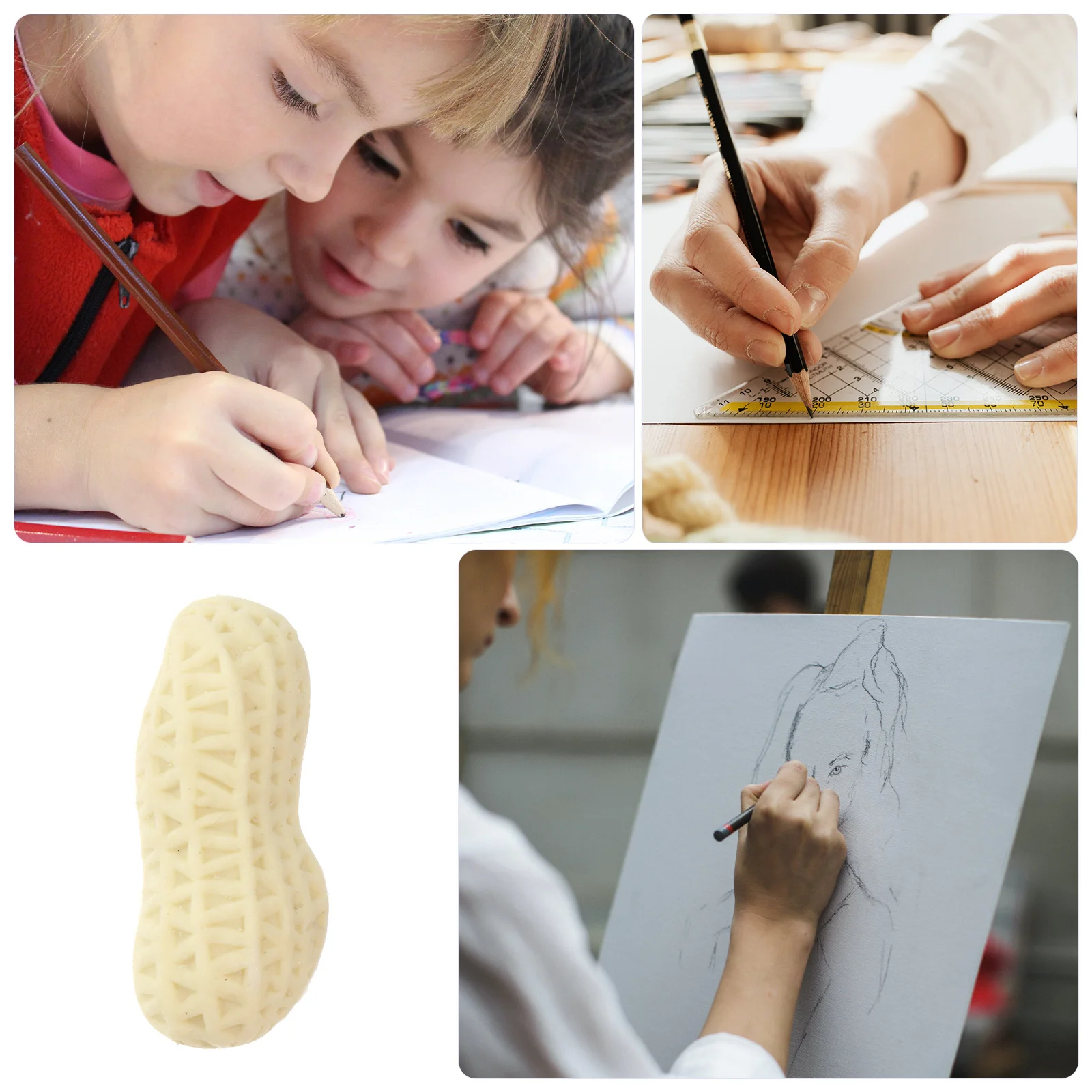 

25Pcs Trendy Simulation Peanut Erasers Soft Clear Pencil Erasers Stationery Stationery Peanut Shape