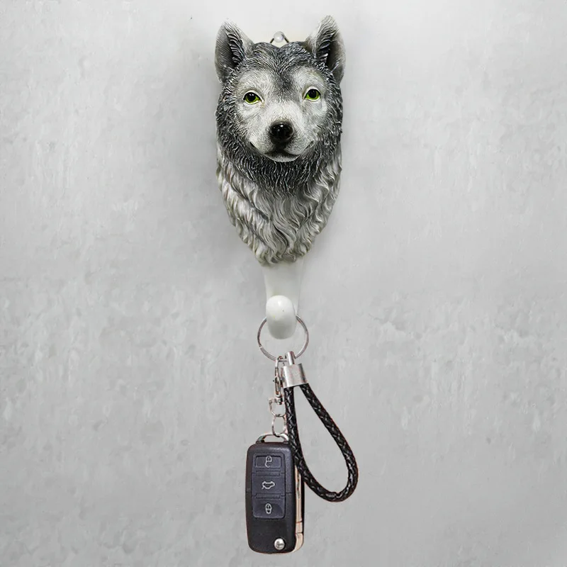 

Punch-card Biomimetic Animal Deer Wolf Head Exquisite Hook Rack Clothe Hats Bag Key Wall Decorations Storage Tool