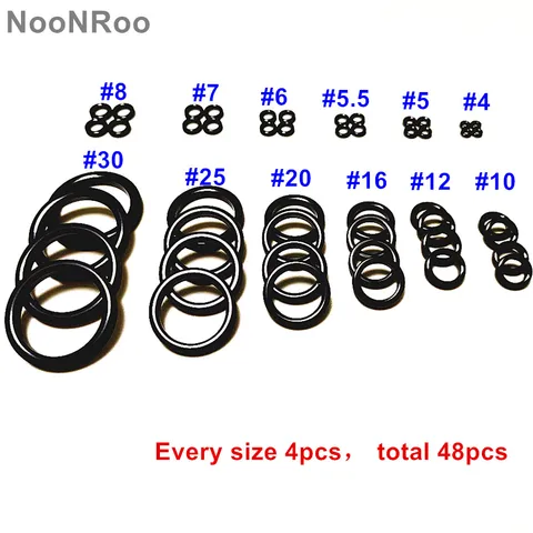 Кольца Alconite для направляющей удочки NooNRoo, черные, набор из 48 шт.