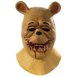 Unisex Full Face Halloween Horror Mask, Adulto Headdress Látex, Máscara de Urso Sangrento, Maquiagem Dança Engraçada, Maquiagem Festa