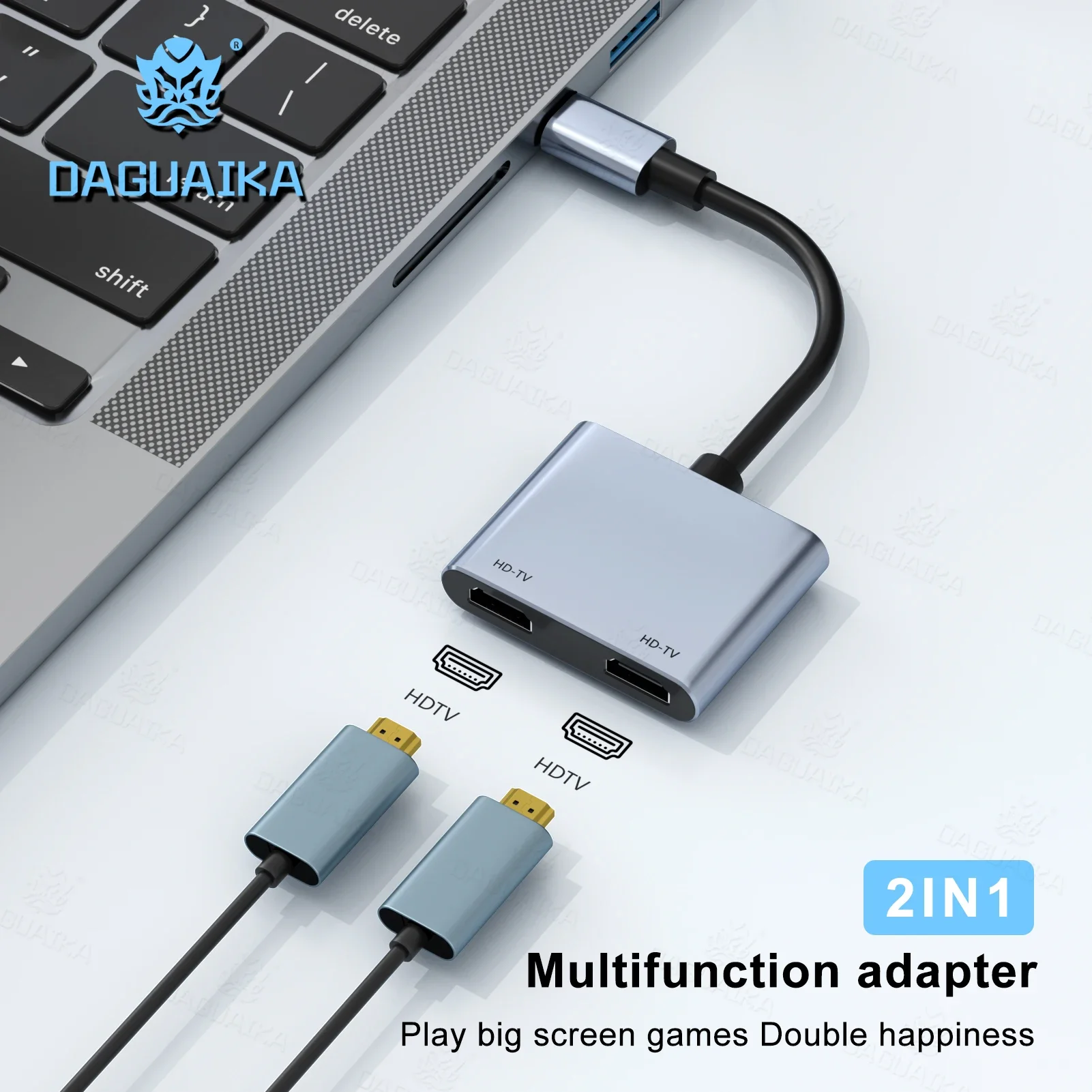 

USB C to Dual HDTV Adapter 4K @60hz Type C to HDTV Converter for MacBook Pro Air LenovoYoga 920/Thinkpad T480 Dell XPS 13/15/17