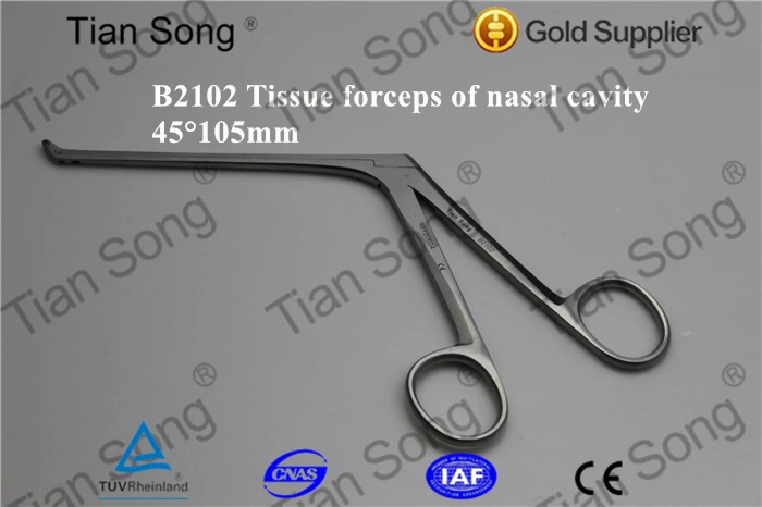 Surgical Instruments Nasal Tissue forceps 45 degree 105mm