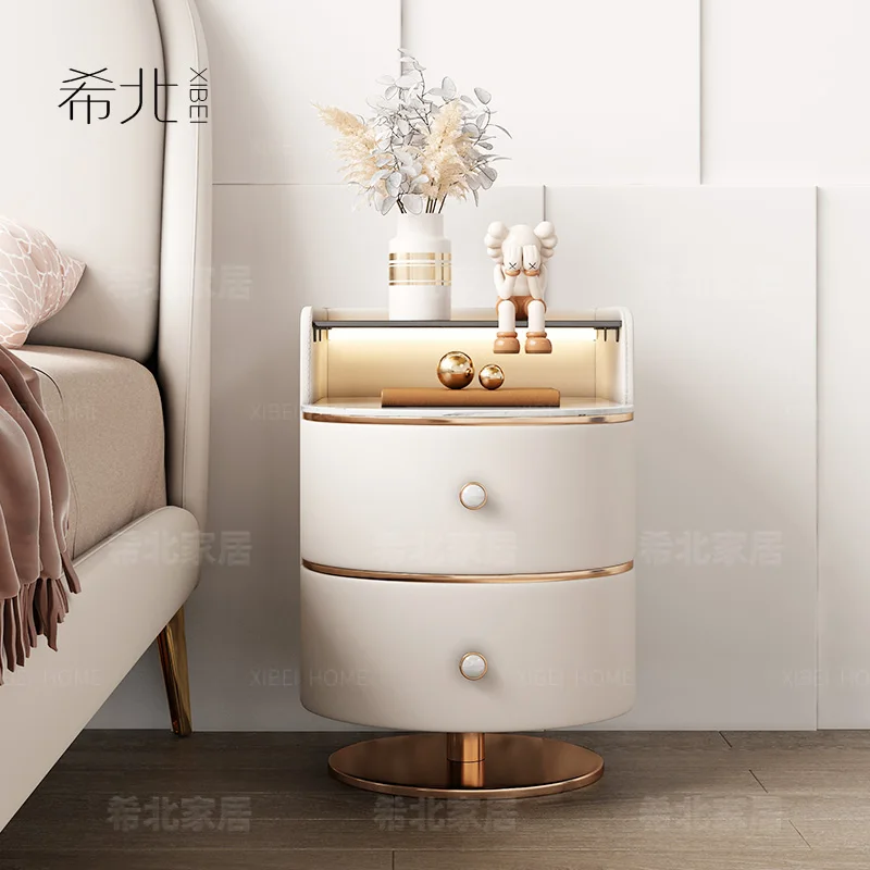 

Прикроватная тумбочка 2025, новая легкая, роскошная, маленькая, простая, современная, в стиле спальни, с каменной плитой, домашняя полка