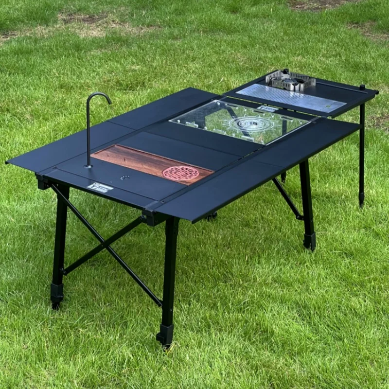 

IGT Table Folding 3 Unit Camping Table Aluminum Alloy Igt Camping Table Outdoor Extensible BBQ Picnic Igt Table Igt Accessories