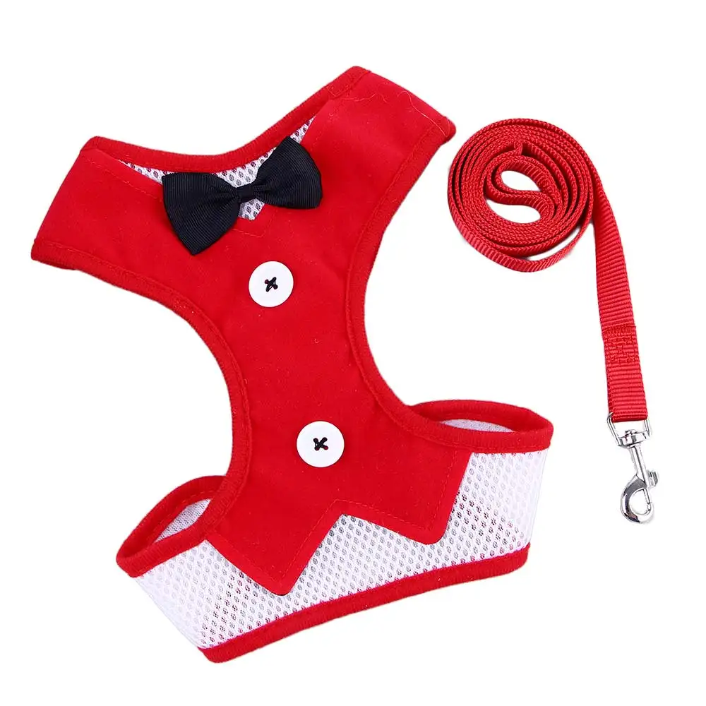 

Rabbits Bow Collar Belt Chest Strap Cat Evening Dress Puppy Harness Leash Dog Leads Pet Vest