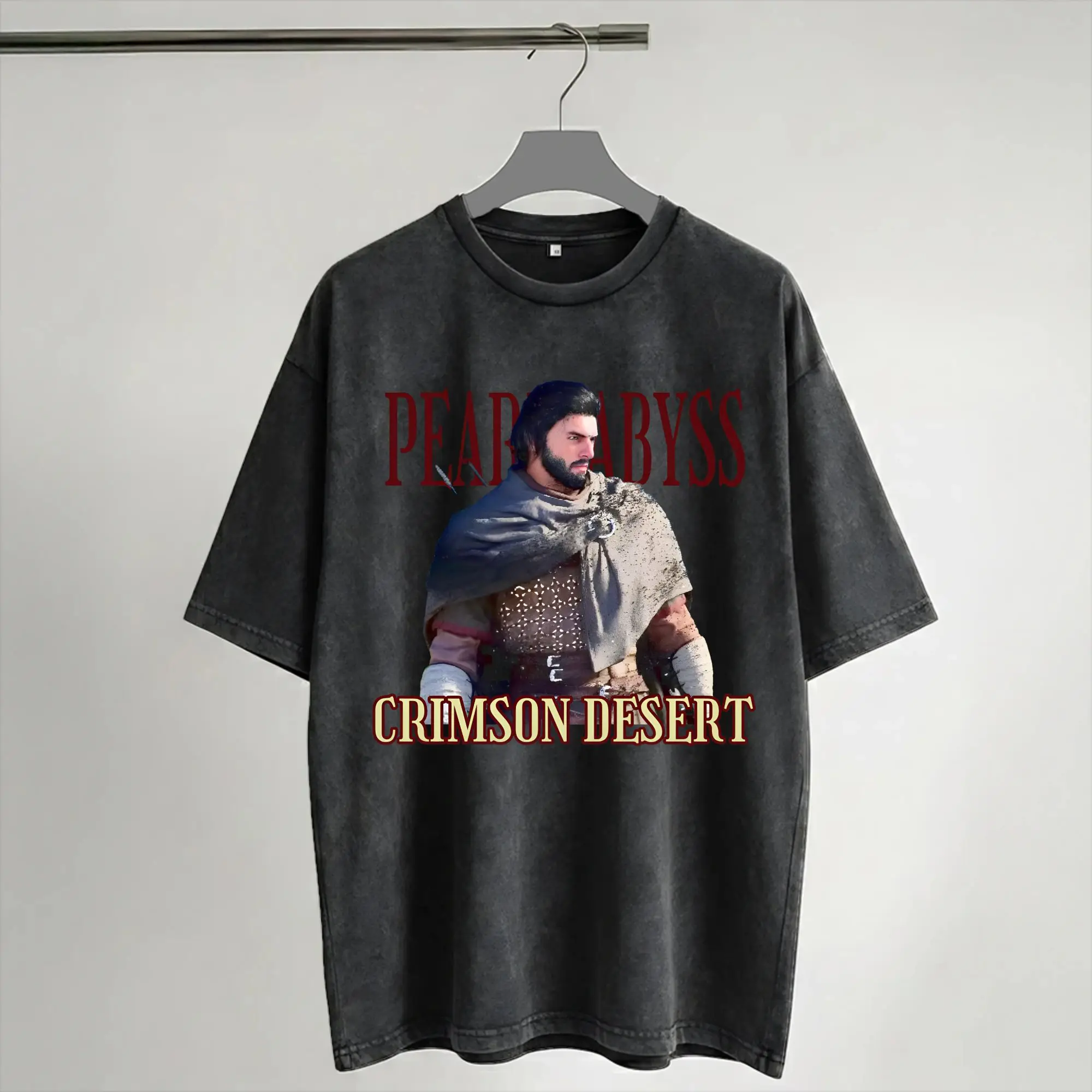 Pearl abyss crimson desert  T Shirts Hip Hop Washed Short Sleeve Street T-Shirt  Vintage for Men Women Streetwear Graphic Tees